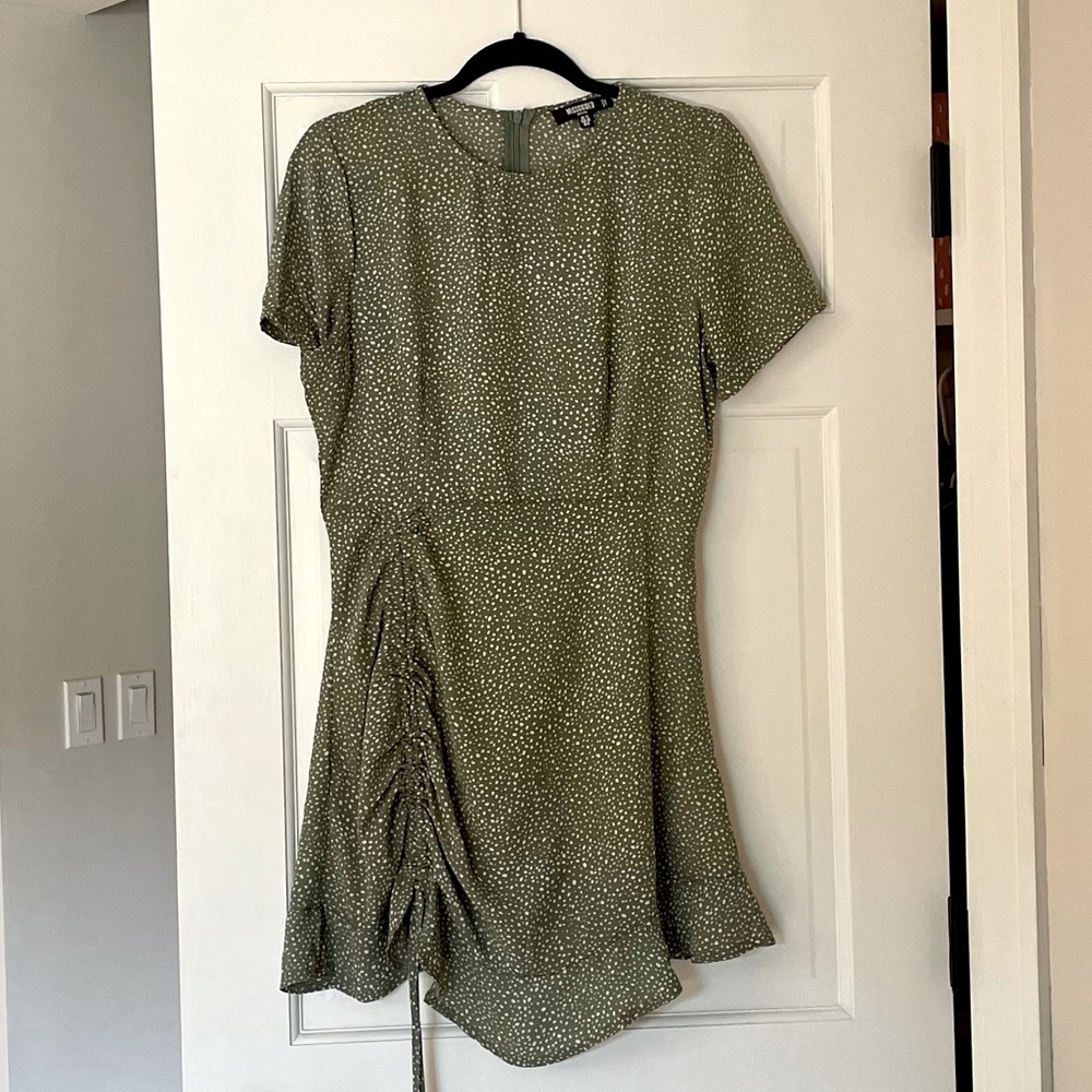 Misguided Green Dotted Dress Size 8